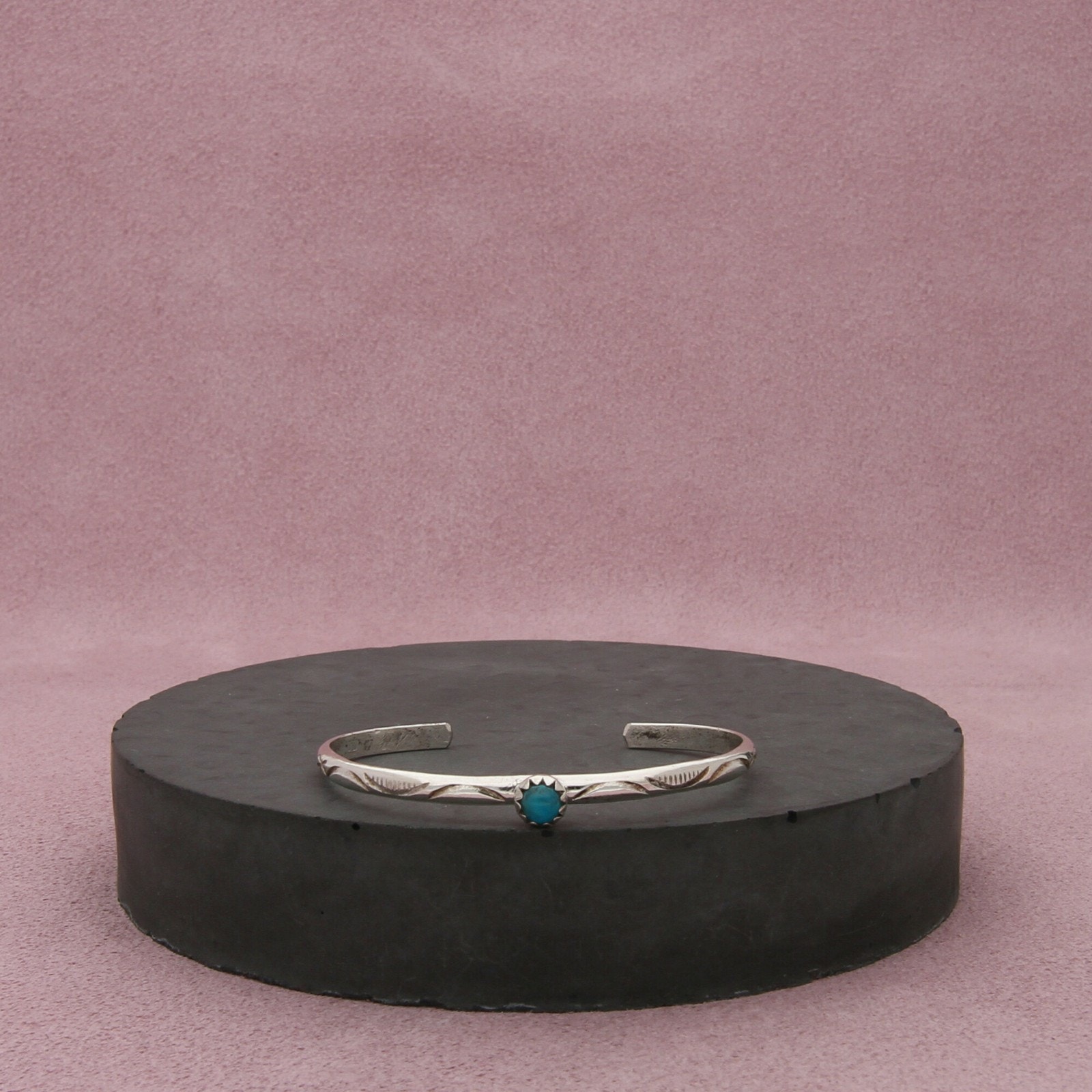 Navajo Sterling Silver Vintage Turquoise Childrens Cuff Bracelet Size 45in 120$
